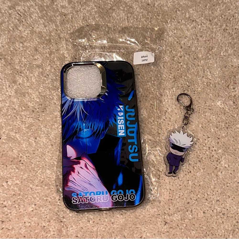 Jujutsu Kaisen Satoru Gojo 14 Pro Max Case & Keychain - NEW